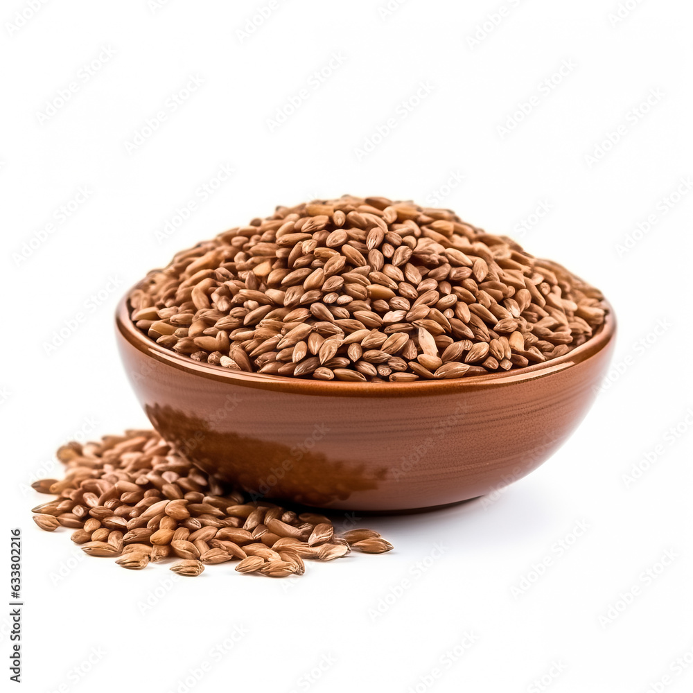 Rye Groats isolated on white background side view Rye Groats isolated on white background side view