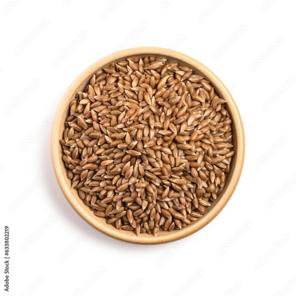 Rye Groats isolated on white background top view Rye Groats isolated on white background top view