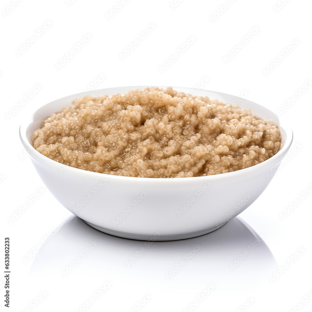 Sorghum Porridge cooked side view isolated on white background Sorghum Porridge cooked side view isolated on white background