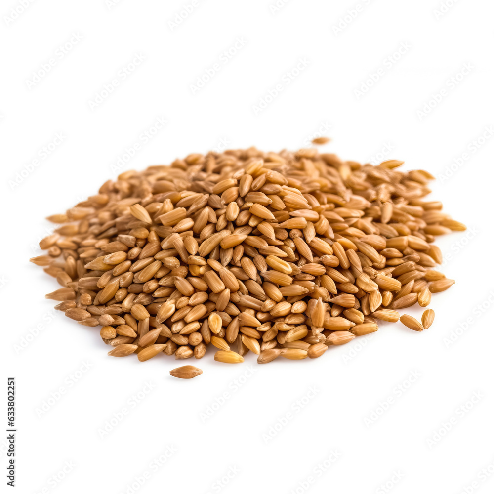 Spelt Groats isolated on white background side view Spelt Groats isolated on white background side view
