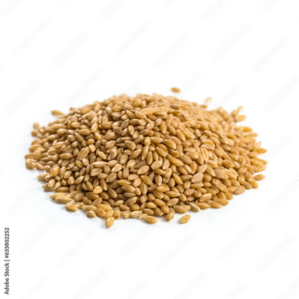 Spelt Groats isolated on white background side view Spelt Groats isolated on white background side view