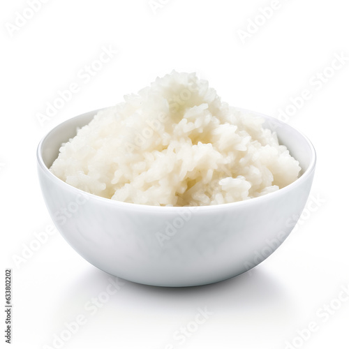 Rice Porridge cooked side view isolated on white background 
