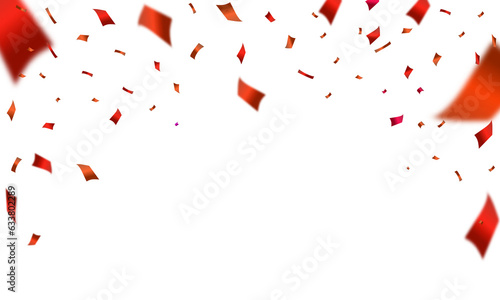 PNG Red and Gold confetti and ribbon background © JJIMAGE