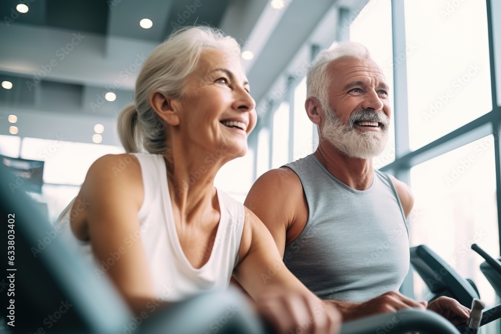 senior woman man exercise gym fitness couple sport healthy elderly health training active happy treadmill old fit mature female adult workout body vitality senior woman man exercise gym fitness couple sport healthy elderly health training active happy treadmill old fit mature female adult workout body vitality