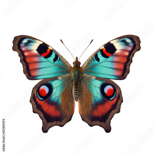European Peacock Butterfly on transparent background