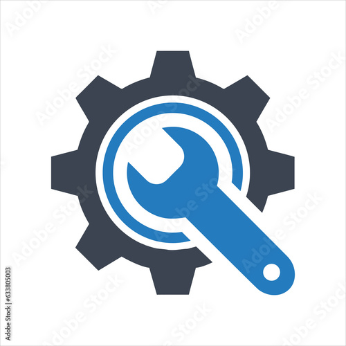 Maintenance, gear with wrench icon