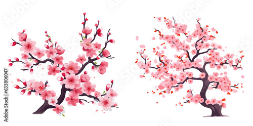 sakura flower vector art Japanese element