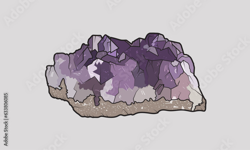 Simple vector graphic of small amethyst crystal