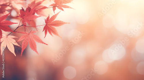 pink autumn leaves background  generative ai