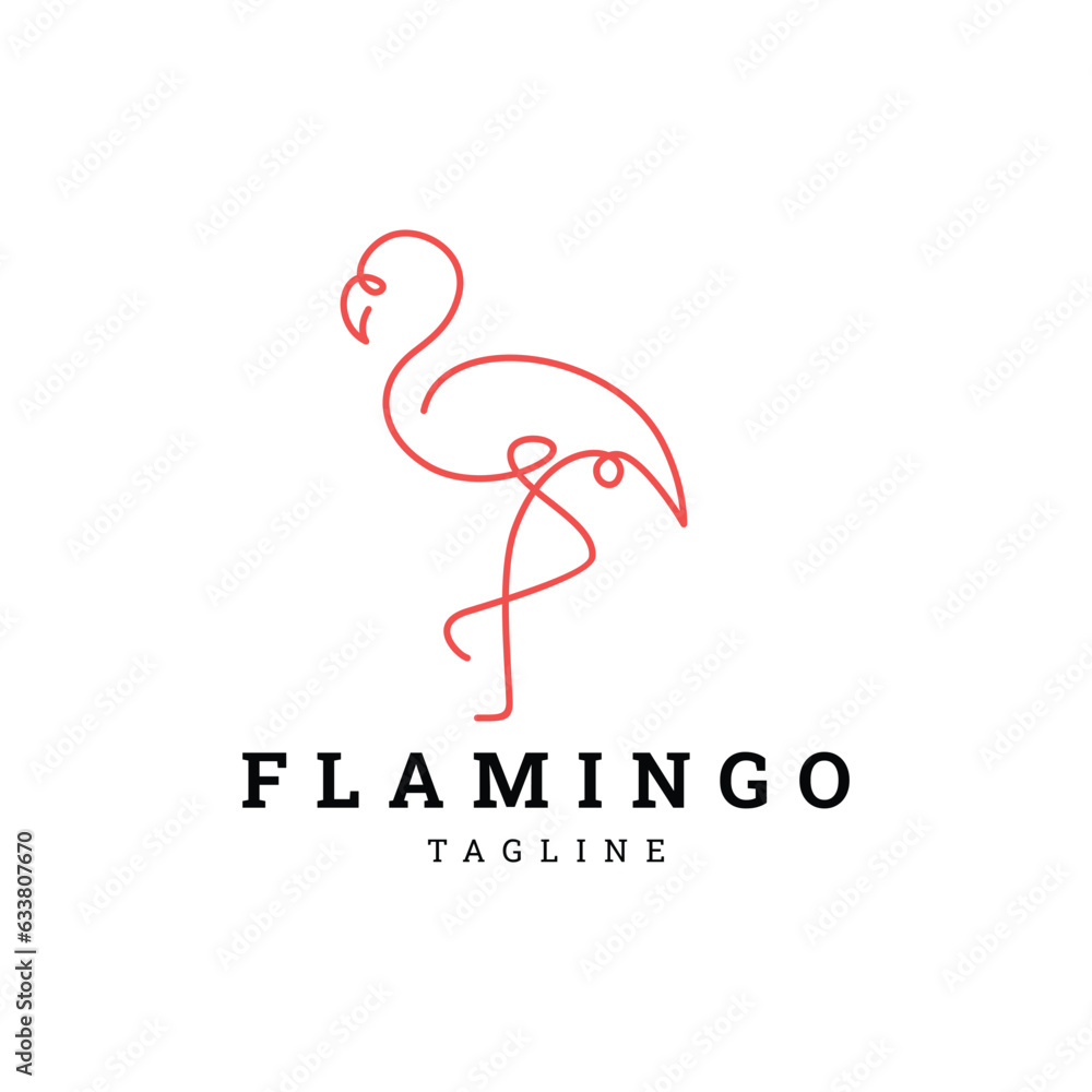 Flamingo logo icon design template flat