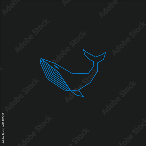 Whale logo design icon vector