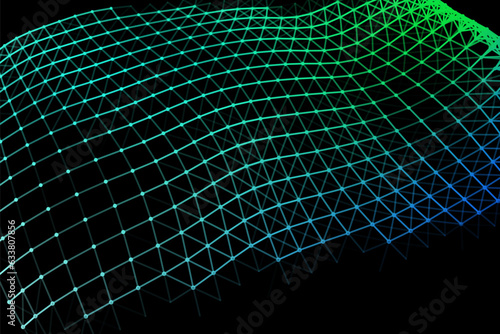 Vector background of net cells. Fish football sport syrface. Fluid flow on wind. Flag fabric data processing.