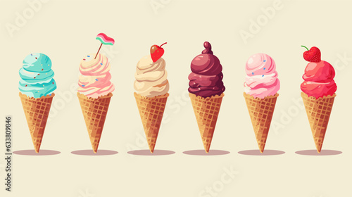 Figure ice cream on a uniform background vector