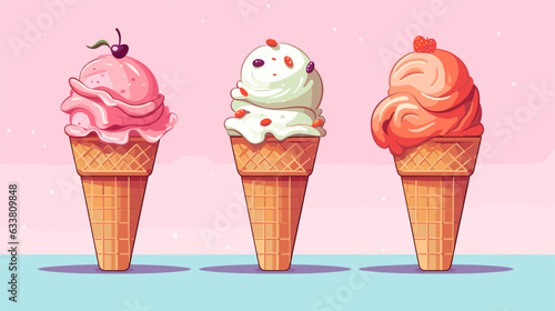 Figure ice cream on a uniform background vector
