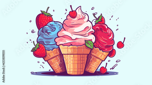 Figure ice cream on a uniform background vector