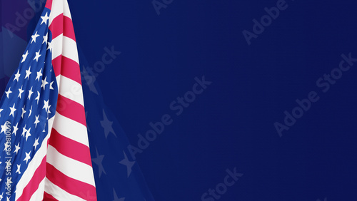 Patriot Day Background, flag in left layer. 3d illustration