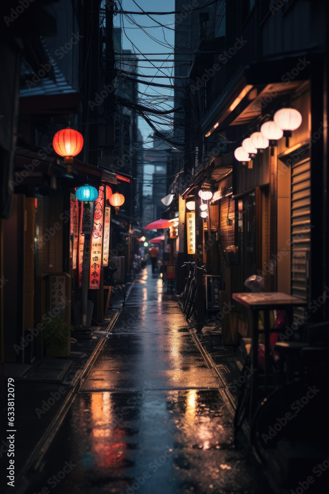 Japanese street at night