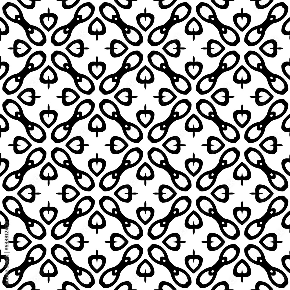 White background with black pattern. Seamless texture for fashion, textile design, on wall paper, wrapping paper, fabrics and home decor. Simple repeat pattern. White background with black pattern. Seamless texture for fashion, textile design, on wall paper, wrapping paper, fabrics and home decor. Simple repeat pattern.