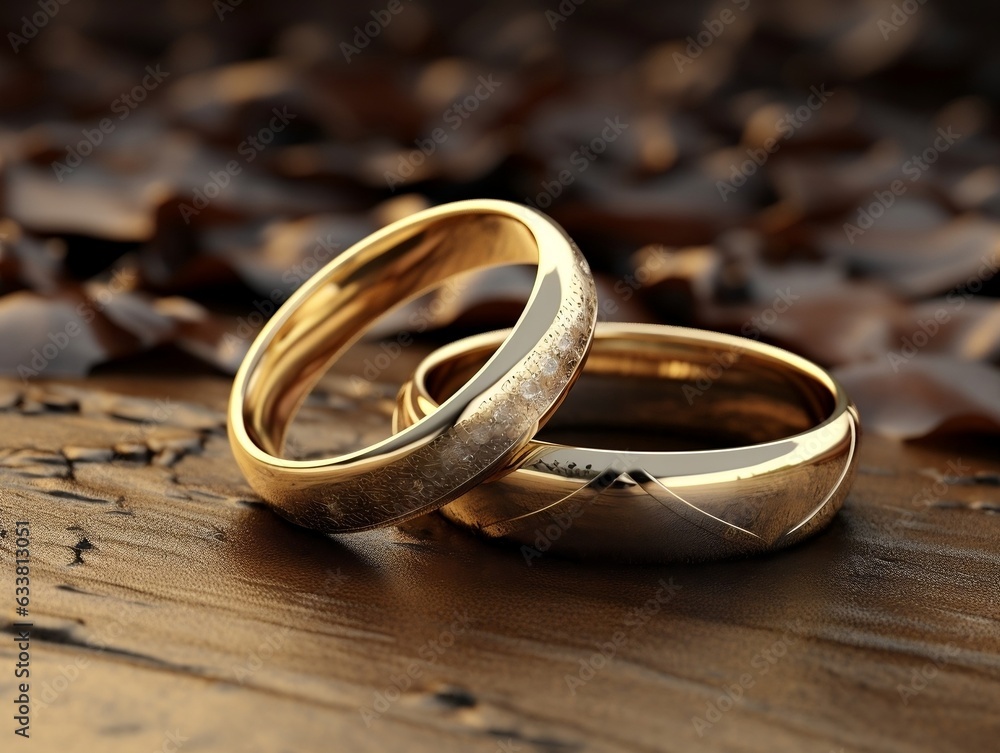 Two beautiful wedding rings generative ai Two beautiful wedding rings generative ai