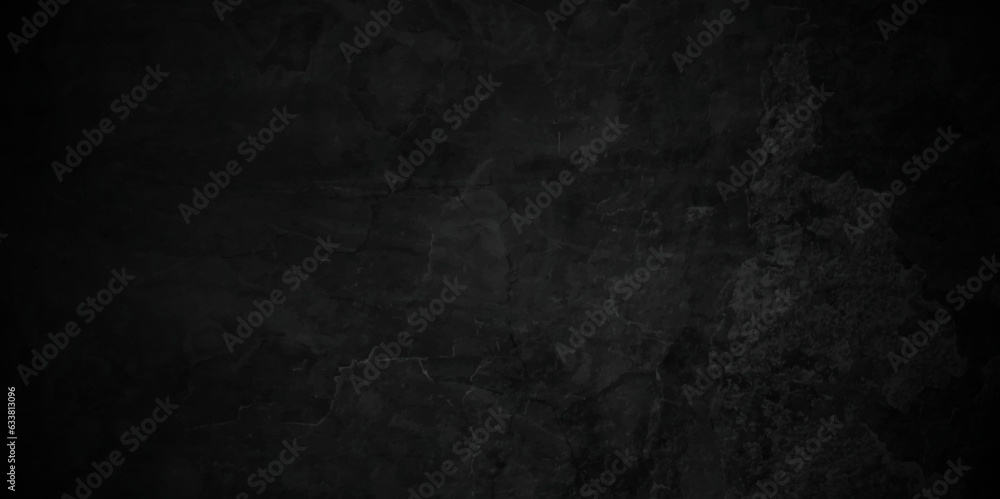 Modern dark black backdrop concrete wall, blackboard and clarkboard texture. dark concrete floor or old grunge background. black concrete wall , grunge stone texture bakground.