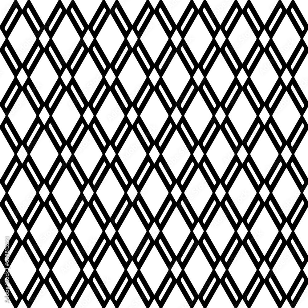 Fototapeta premium White background with black pattern. Seamless texture for fashion, textile design, on wall paper, wrapping paper, fabrics and home decor. Simple repeat pattern.