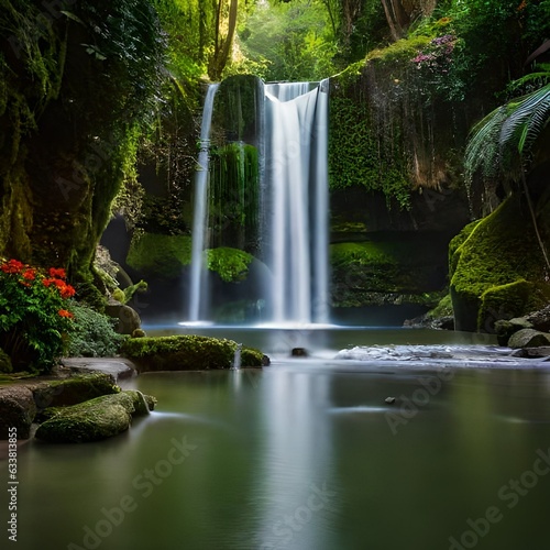 waterfall in the park Generated by ai 