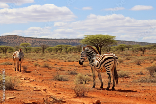 Zebras in tsavo east national park in kenya