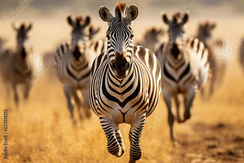 zebra running on savanna kenya tanzania national