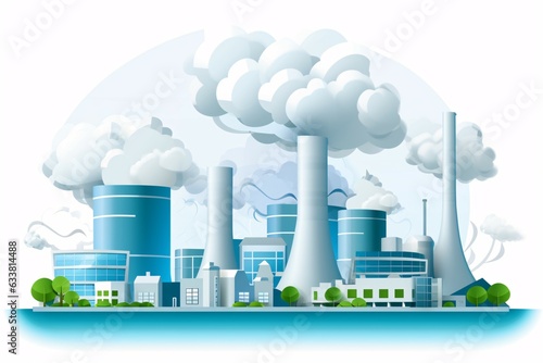 Industrial Pollution and Contaminated Air Fine Dust Flat Design Illustration