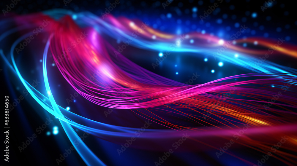 Colorful optic fiber electrical cables wires neon