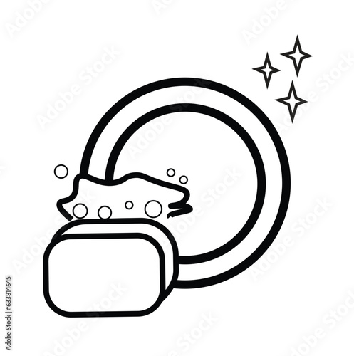 wash dishes icon symbol outline