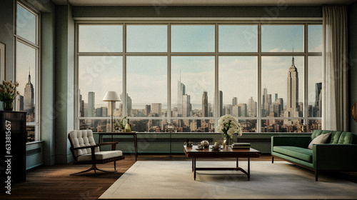 Elegant Minimalism  Luxury Living Room in NYC - Generative AI Art