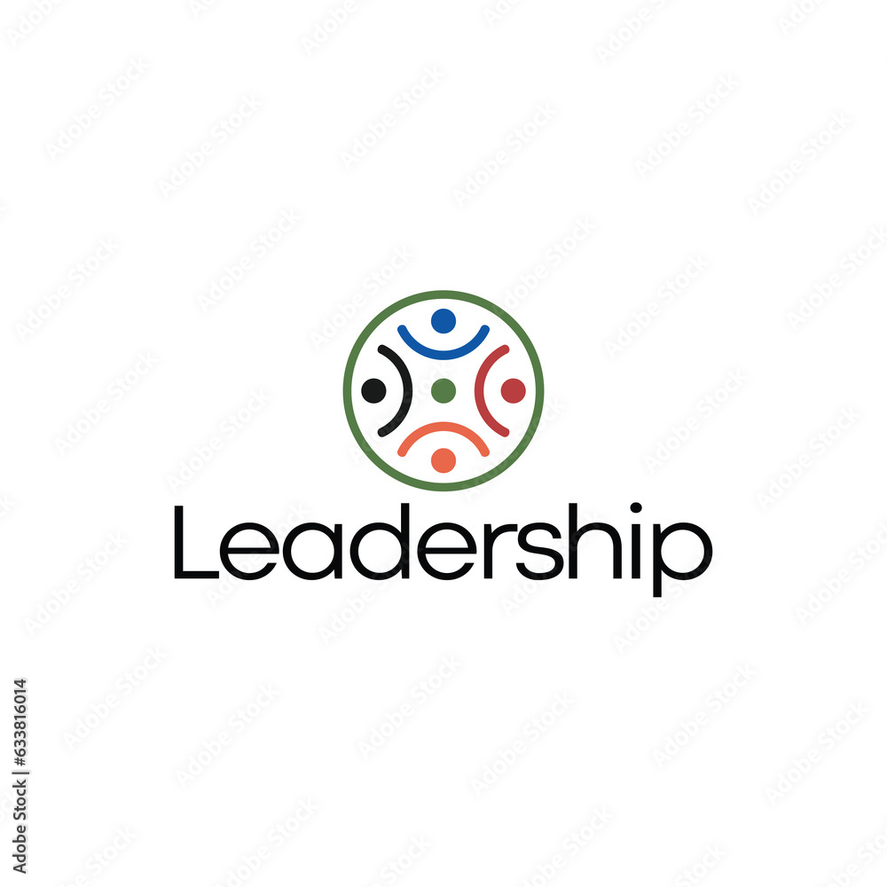 leadership logo with abstract people design for brand identity leadership logo with abstract people design for brand identity