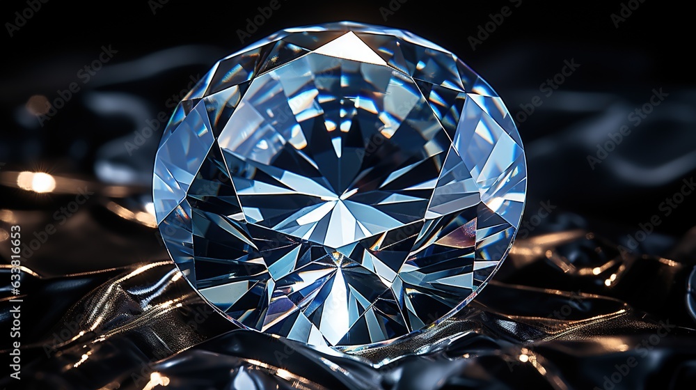 a very pretty blue diamond surrounded by shiny metal chains and chains. generative ai a very pretty blue diamond surrounded by shiny metal chains and chains. generative ai