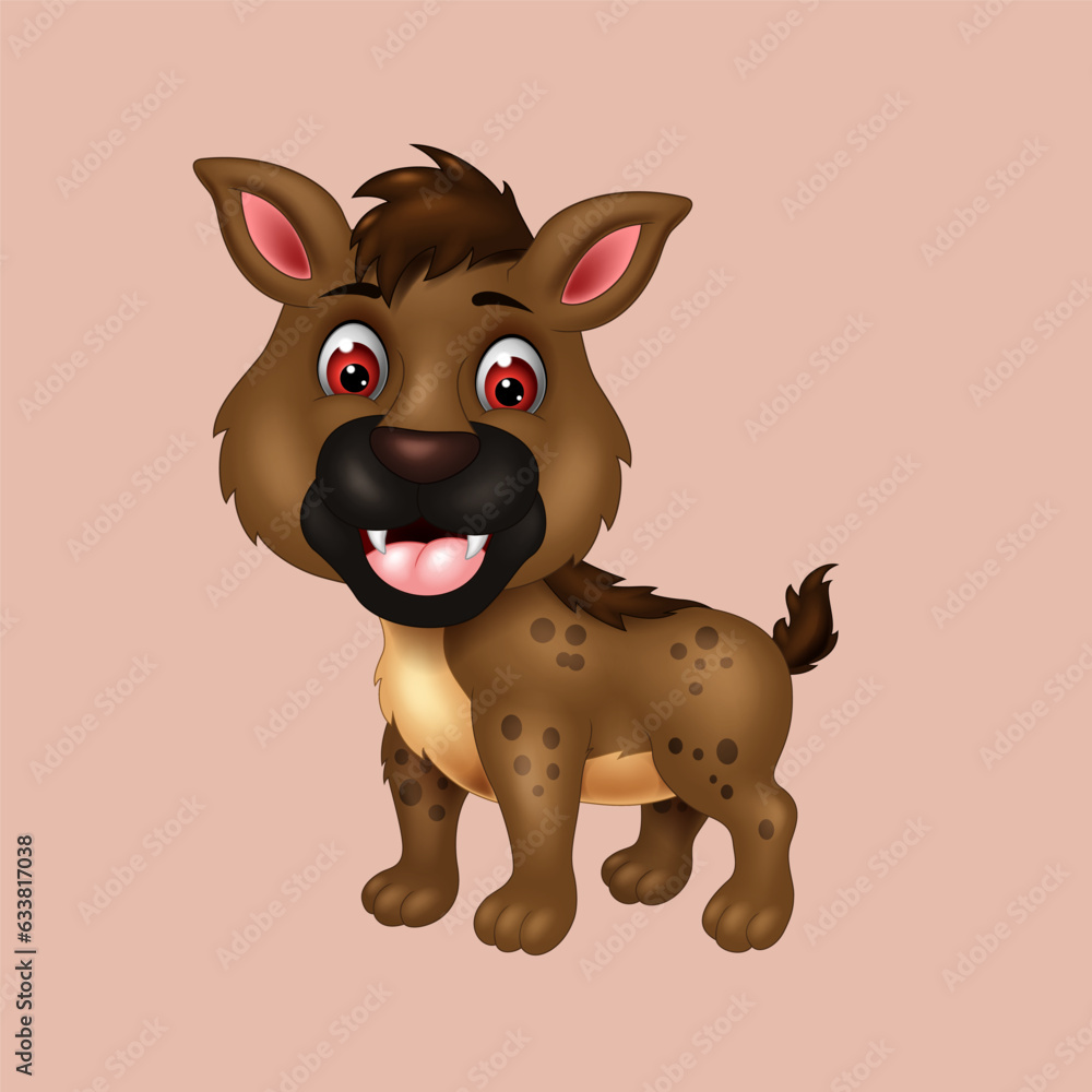 Obraz premium cute hyena cartoon vector isolated