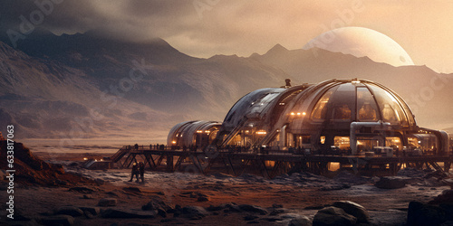 Human Colony on Mars: Red Horizon Settlement - generative ai