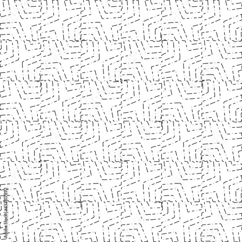 White background with black Dashes lines. Plain background with  simpe pattern. Black and white color. Abstract background for web page, textures, card, poster, fabric, textile.