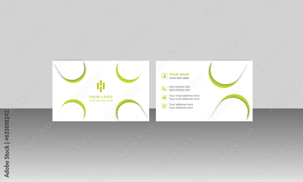 Naklejka premium Modern creative business card and simple clean double sided template vector design