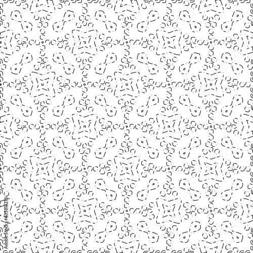 White background with black Dashes lines. Plain background with  simpe pattern. Black and white color. Abstract background for web page, textures, card, poster, fabric, textile.