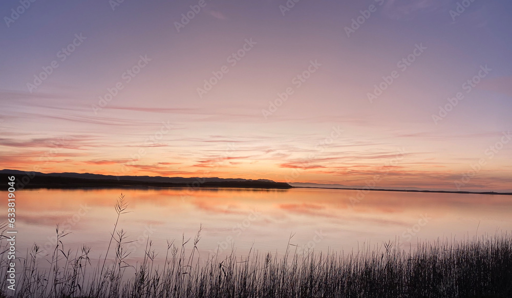 sunset over the river