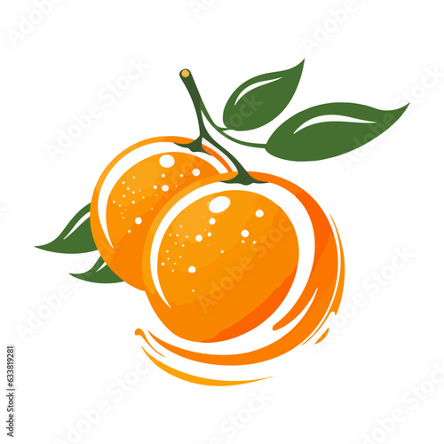 Orange logo in a cartoon style isolated on white background. Vector illustration for any design.