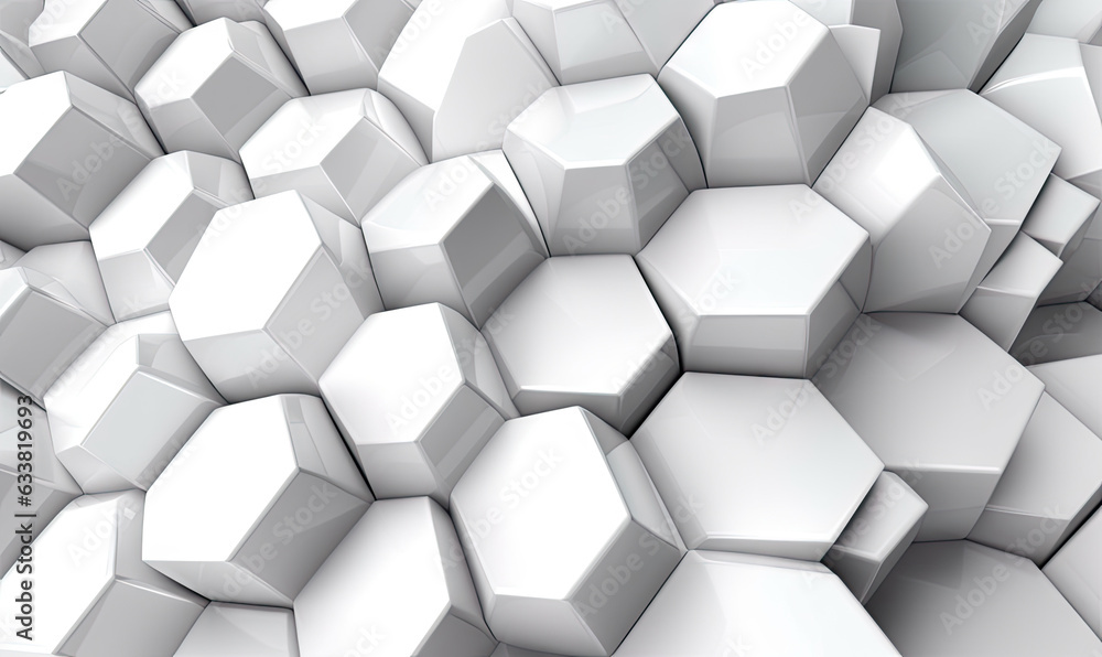 Abstract geometric wallpaper. Textured hexagon white banner. For banner, postcard, book illustration. Created with generative AI tools Abstract geometric wallpaper. Textured hexagon white banner. For banner, postcard, book illustration. Created with generative AI tools