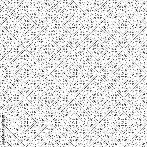 White background with black Dashes lines. Plain background with  simpe pattern. Black and white color. Abstract background for web page, textures, card, poster, fabric, textile.