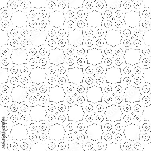 Fototapeta Naklejka Na Ścianę i Meble -  White background with black Dashes lines. Plain background with  simpe pattern. Black and white color. Abstract background for web page, textures, card, poster, fabric, textile.