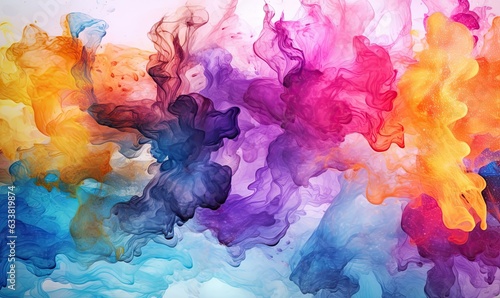 Watercolor haze wallpaper. Texture of smears paint. For banner, postcard, illustration. Created with generative AI tools