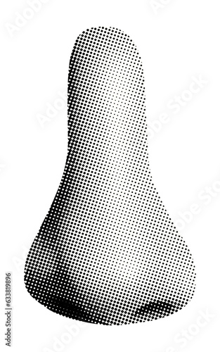 nose isolated vector halftone dots texture cut-out mouth collage element retro magazine style design