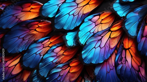  a close up of a bunch of colorful butterflies with wings. generative ai