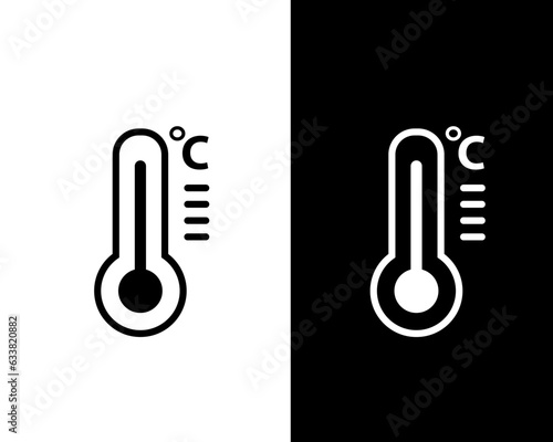Thermometer icon flat style illustration ,temperature symbol