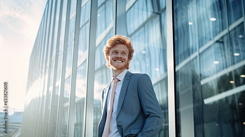 Portrait of red haired young man in suit © AdriFerrer