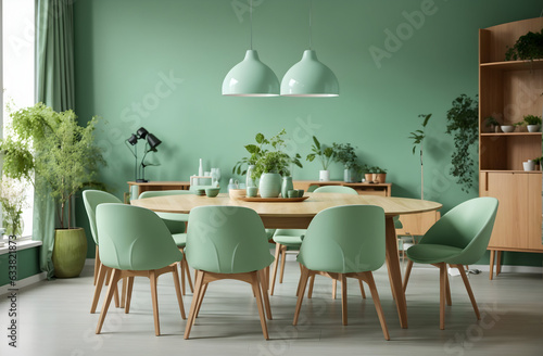 Modern dining room green color walls and chairs beautiful set of chairs dining room idea